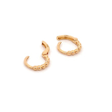 Load image into Gallery viewer, 18K Gold Earrings Huggie Beaded Very Tiny Hoops - Rafant