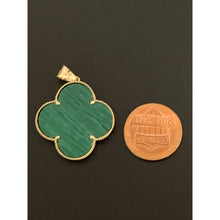 Load image into Gallery viewer, 18K Gold Flower Pendant Green Malachite - Rafant