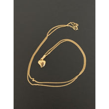 Load image into Gallery viewer, 18k Gold Necklace Curb Chain 17.75 inches with Puffed Heart Pendant - Rafant
