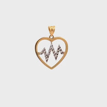 Load and play video in Gallery viewer, 18K Gold Pendant Heart Beat White Yellow Gold 1.13 grams