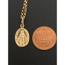 Load image into Gallery viewer, 18K Gold Necklace Chain 17.50 inches with Mother Mary Pendant 2.40 grams - Rafant