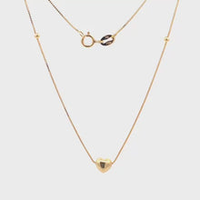 Load and play video in Gallery viewer, 18K Yellow Gold Necklace Chain Box 18 inches Heart Pendant 1.53 grams