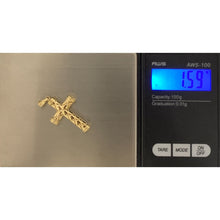 Load image into Gallery viewer, 18K Gold Pendant Cross Tricolor White Yellow Rose Gold 1.59 grams - Rafant