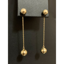 Load image into Gallery viewer, 18K Gold Earrings Dangling Polished Balls 2.18grams - Rafant