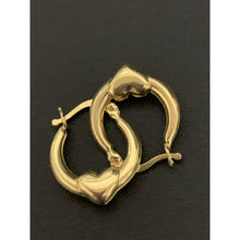 Load image into Gallery viewer, 18K Yellow Gold Earrings Hoops Heart Small - Rafant