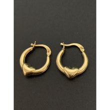 Load image into Gallery viewer, 18K Yellow Gold Earrings Hoops Heart Small - Rafant