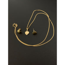 Load image into Gallery viewer, 18K Gold Necklace Chain 18 inches Heart Pendant with Earrings Set 1.80 grams - Rafant