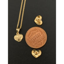 Load image into Gallery viewer, 18K Gold Necklace Chain 18 inches Heart Pendant with Earrings Set 1.41 grams - Rafant