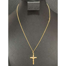 Load image into Gallery viewer, 18K Gold Necklace Chain Curb 17.75 inches with Cross Pedant 2.33 grams - Rafant