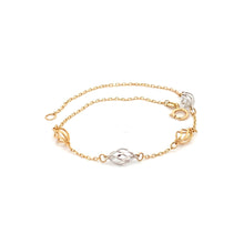 Load image into Gallery viewer, 18K Yellow Gold Bracelet White Yellow Gold Size 7 inches Women 1.21 grams - Rafant