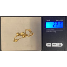 Load image into Gallery viewer, 18K Gold Bracelet Flower Balls Beads Charms 7 inches plus one inch extension 2.21 grams - Rafant