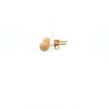 Load image into Gallery viewer, 18K Gold Earrings Stud Balls Frosted Small 1.55 grams - Rafant