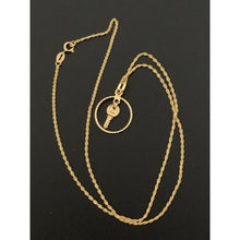 Load image into Gallery viewer, 18K Gold Necklace Chain 18" With Circle Round Key Pendant 2.26 grams - Rafant