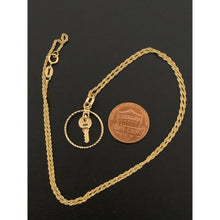 Load image into Gallery viewer, 18K Gold Necklace Chain 18" With Circle Round Key Pendant 2.26 grams - Rafant