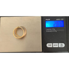 Load image into Gallery viewer, 18K Gold Ring Seven Days Tricolor White Yellow Rose 2.07 grams Size 6 - Rafant