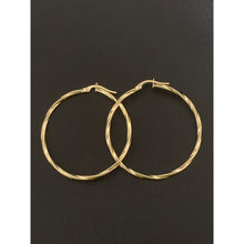 Load image into Gallery viewer, 18K Gold Earrings Hoops Loops Twisted 1.88 grams Large - Rafant