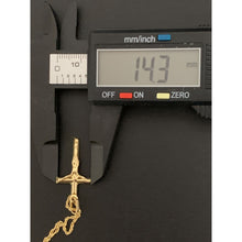 Load image into Gallery viewer, 18K Gold Necklace Chain Rope 17.50 inches with Cross Pendant 1.64 grams with Defects Chain Kinks - Rafant