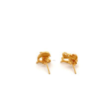 Load image into Gallery viewer, 18K Gold Earrings Stud Heart Dolphin Small 1.07 grams Small - Rafant