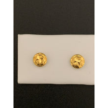 Load image into Gallery viewer, 18K Gold Earrings Stud Screw Type Round Circle 0.35 grams - Rafant