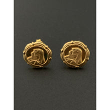 Load image into Gallery viewer, 18K Gold Earrings Stud Mother Mary 1.81 grams - Rafant