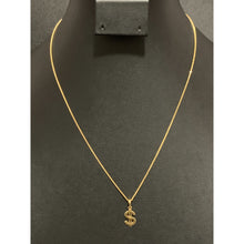 Load image into Gallery viewer, 18K Gold Necklace Chain 17.75" with Dollar Sign Pendant - Rafant