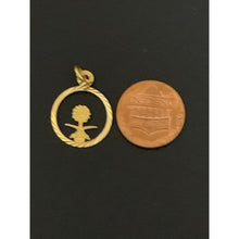 Load image into Gallery viewer, 18K Gold Pendant Swords Round Circle 1.37 grams - Rafant