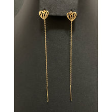 Load image into Gallery viewer, 18K Gold Earrings Threader Heart 0.68 grams - Rafant