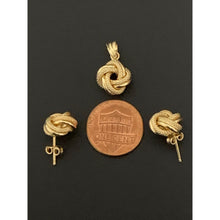 Load image into Gallery viewer, 18K Gold Pendant Earrings Sets Stud Knot 3.34 grams - Rafant
