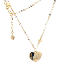 Load image into Gallery viewer, 18K Yellow Gold Necklace Chain 16.75 " plus one inch extension Pendant Heart Beads 3.32 grams - Rafant