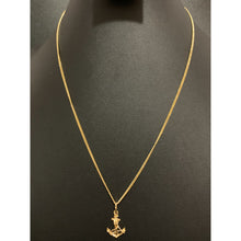 Load image into Gallery viewer, 18K Gold Necklace Curb Chain 19.50" with Anchor Pendant 2.84 grams - Rafant