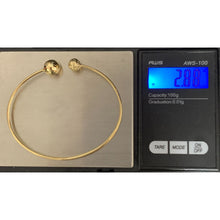 Load image into Gallery viewer, 18K Gold Bracelet Bangle Balls Oval 2.88 grams Size 6.5 inches - Rafant