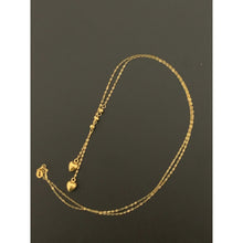 Load image into Gallery viewer, 18K Gold Necklace Chain 18 inches with Puffed Heart Charms Beads 1.15 grams - Rafant