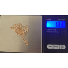 Load image into Gallery viewer, 18K Gold Necklace Chain Evil Eye Cubic Zirconia 16 inches Rose Gold 1.83 grams - Rafant