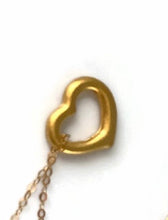 Load image into Gallery viewer, New Authentic 18K Saudi Gold 20" Necklace with Open Heart Pendant 24k Gold - Rafant