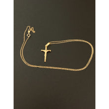 Load image into Gallery viewer, 18K Saudi Gold Necklace Rolo Chain 17.50" w/ Cross Pendant - Rafant