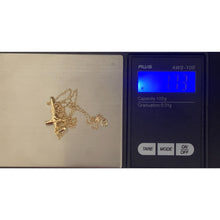 Load image into Gallery viewer, 18K Saudi Gold Necklace Rolo Chain 17.50" w/ Cross Pendant - Rafant
