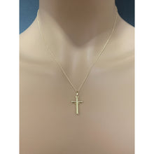 Load image into Gallery viewer, 18K Saudi Gold Necklace Rolo Chain 17.50" w/ Cross Pendant - Rafant