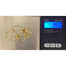 Load image into Gallery viewer, 18K Saudi Gold Necklace Chain 15.75" w/ Heart Cross Pendant 1.41 grams - Rafant