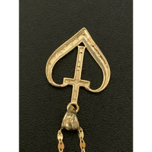 Load image into Gallery viewer, 18K Saudi Gold Necklace Chain 15.75" w/ Heart Cross Pendant 1.41 grams - Rafant