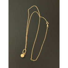 Load image into Gallery viewer, 18K Saudi Gold Necklace Chain 15.75" w/ Frosted Ball Pendant 1.50 grams - Rafant