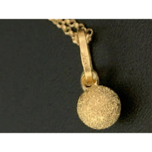 Load image into Gallery viewer, 18K Saudi Gold Necklace Chain 15.75" w/ Frosted Ball Pendant 1.50 grams - Rafant
