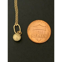 Load image into Gallery viewer, 18K Saudi Gold Necklace Chain 15.75" w/ Frosted Ball Pendant 1.50 grams - Rafant