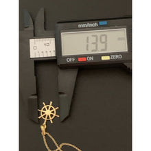 Load image into Gallery viewer, 18K Saudi Gold Necklace Rolo Chain 17.50" w/ Anchor Wheel Pendant - Rafant