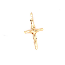 Load image into Gallery viewer, 18K Yellow Gold Pendant Cross Religious Jesus Christ - Rafant