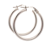 Load image into Gallery viewer, 18K White Gold Earrings Hoops - Rafant