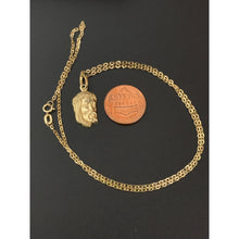 Load image into Gallery viewer, New Real 18K Saudi Gold Necklace Cable Link Chain 17.75" w/ Jesus Christ Pendant - Rafant