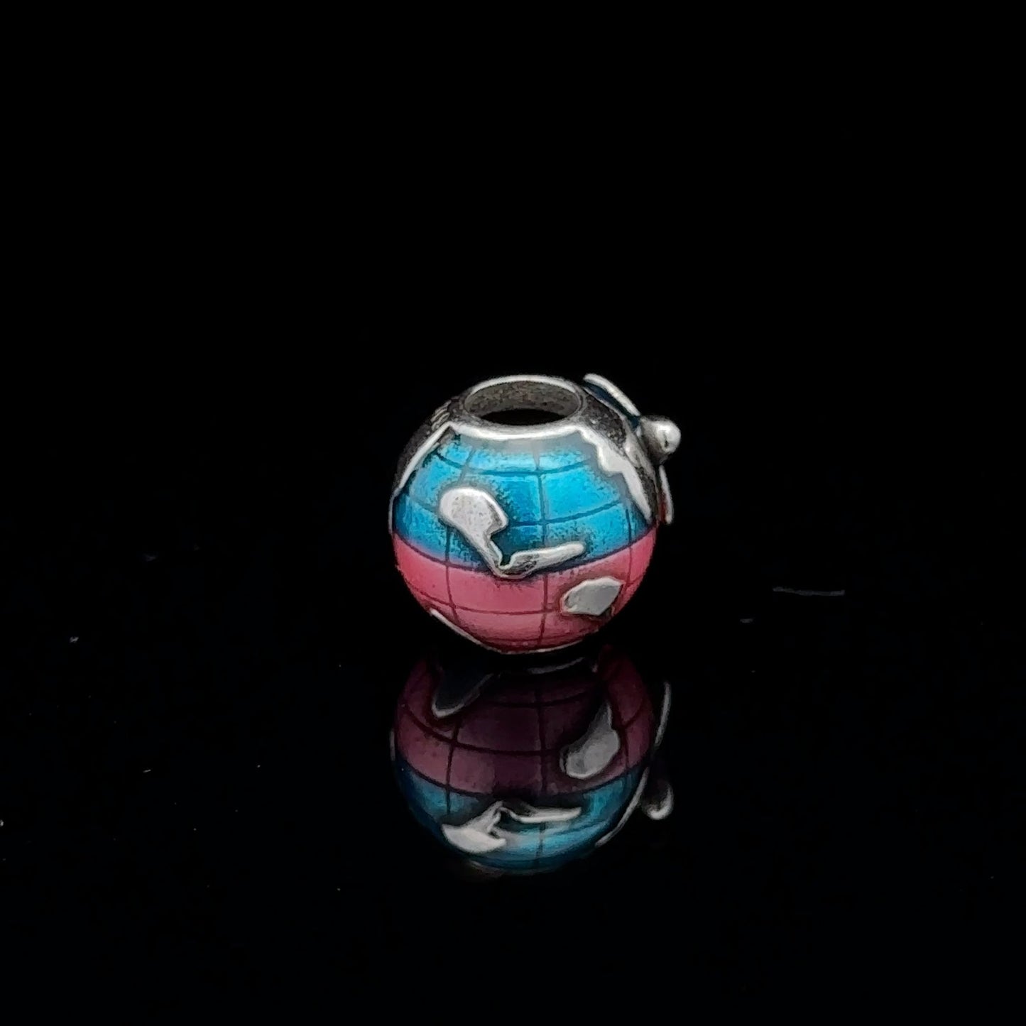 925 Sterling Silver Charm Bead Globe Travel Plane For Charm Bracelet Necklace - Rafant