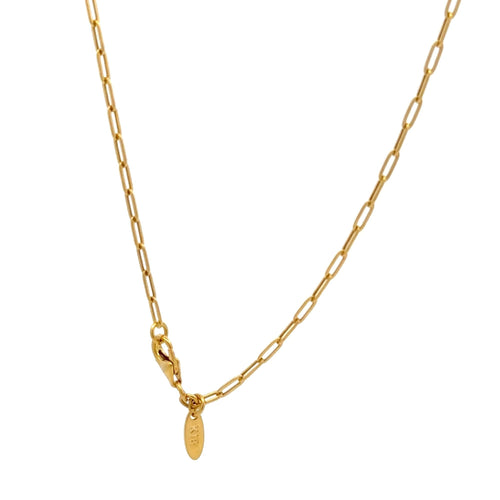 18K Gold Necklace Chain Paperclip 18 inches 1.89 grams - Rafant