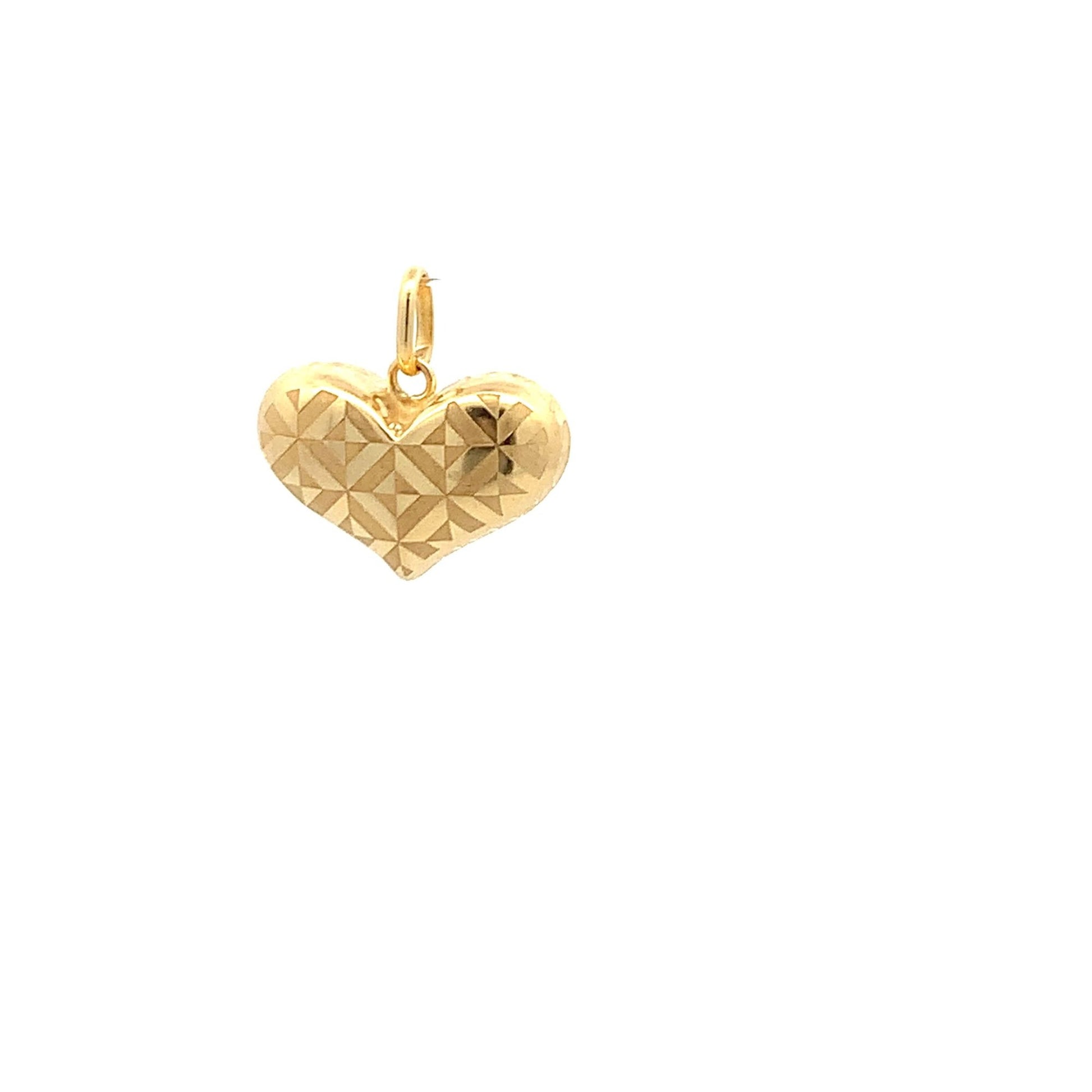 18K Yellow Gold Pendant Puffed Heart 2.10 grams - Rafant