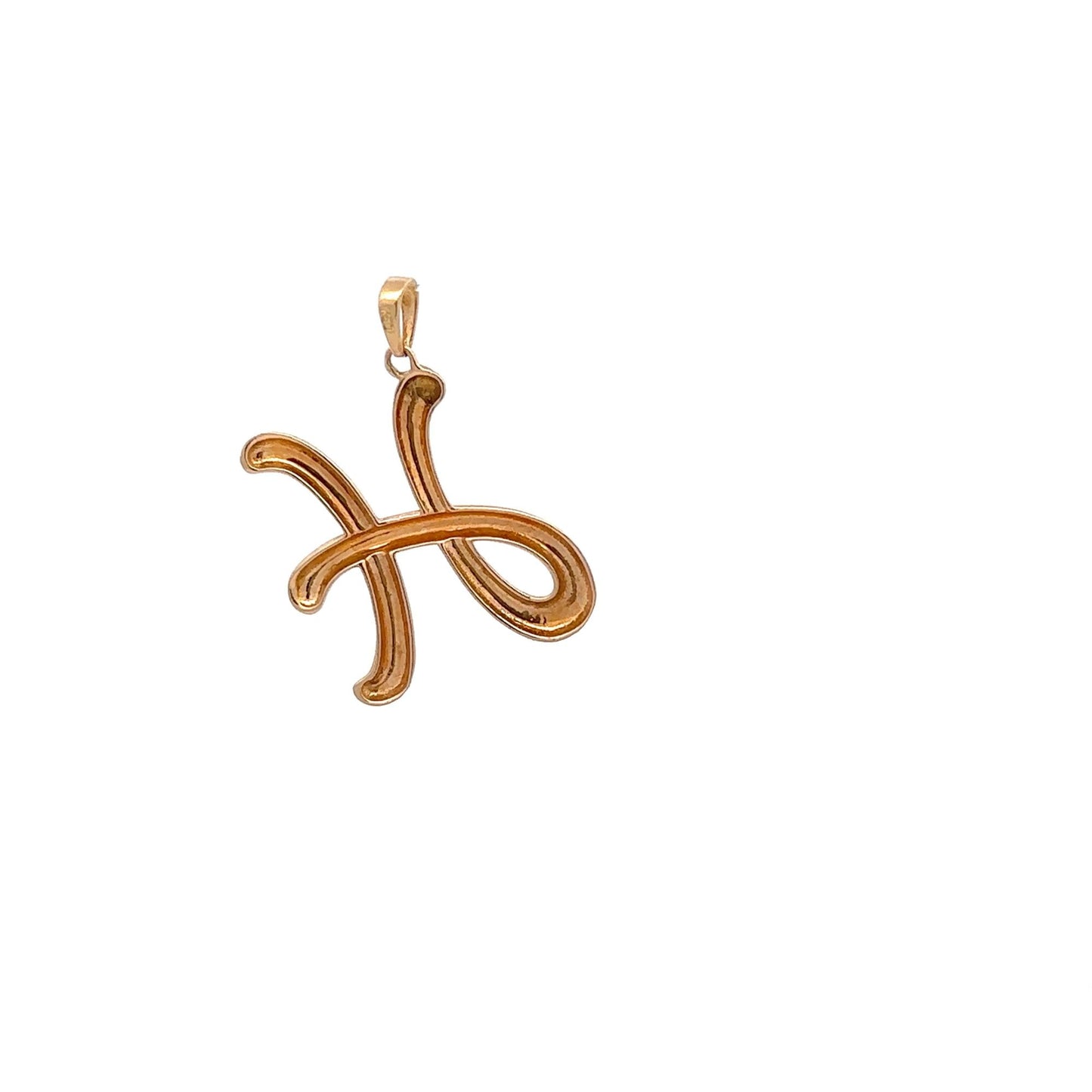 18K Gold Pendant Letter H Initial 2.08 grams - Rafant